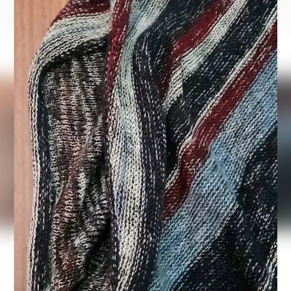 Free People Big Trail Open Cardigan Poncho Shawl Pockets Linen Blend LIKE NEW - Picture 9 of 12